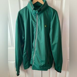 MASTERS TECH Green Full-Zip Wind Breaker Performance Jacket with Stowable HoodXL
